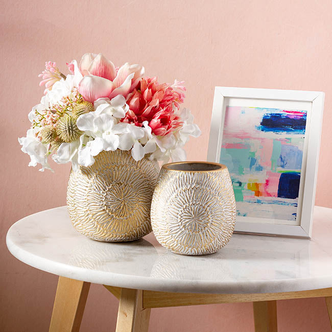 CEMENT VIOLA ROUND GOLD POT