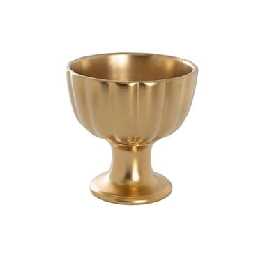 CERAMIC COMPOTE VASES GOLD