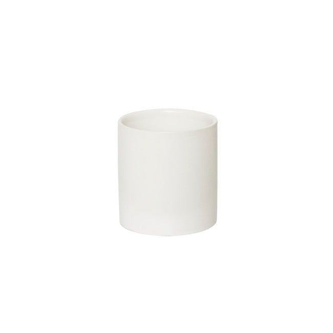 CERAMIC CYLINDER POT SATIN MATTE WHITE
