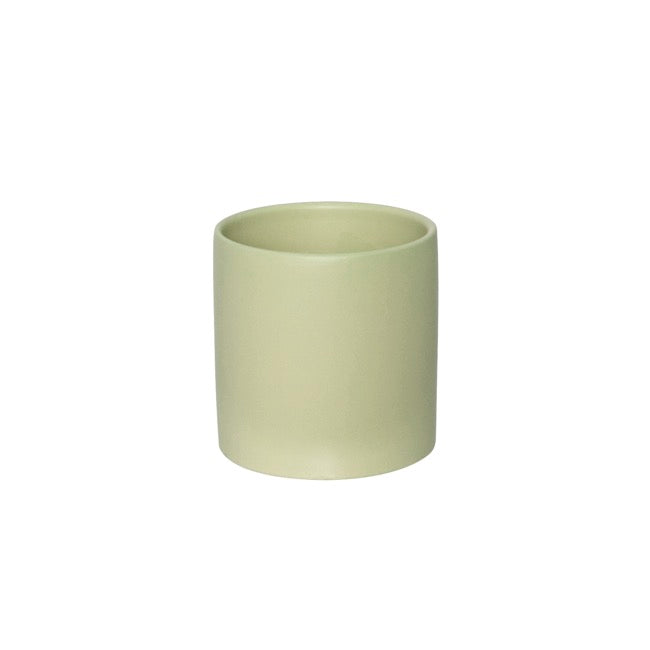 CERAMIC CYLINDER POT SATIN MATTE SAGE