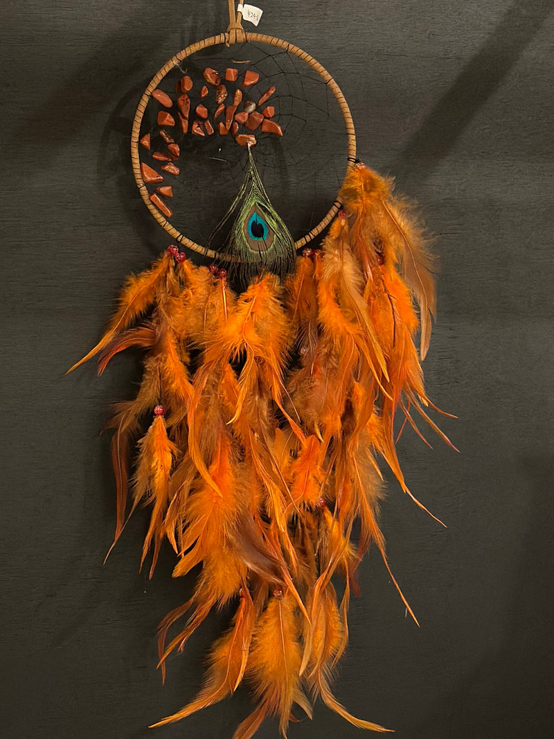 YELLOW FEATHER DREAMCATCHER
