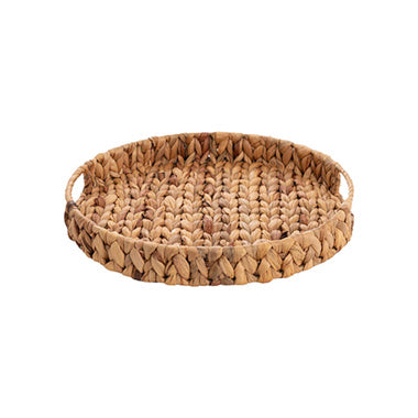 BELLAGIO ROUND HYACINTH WOVEN TRAY - NATURAL