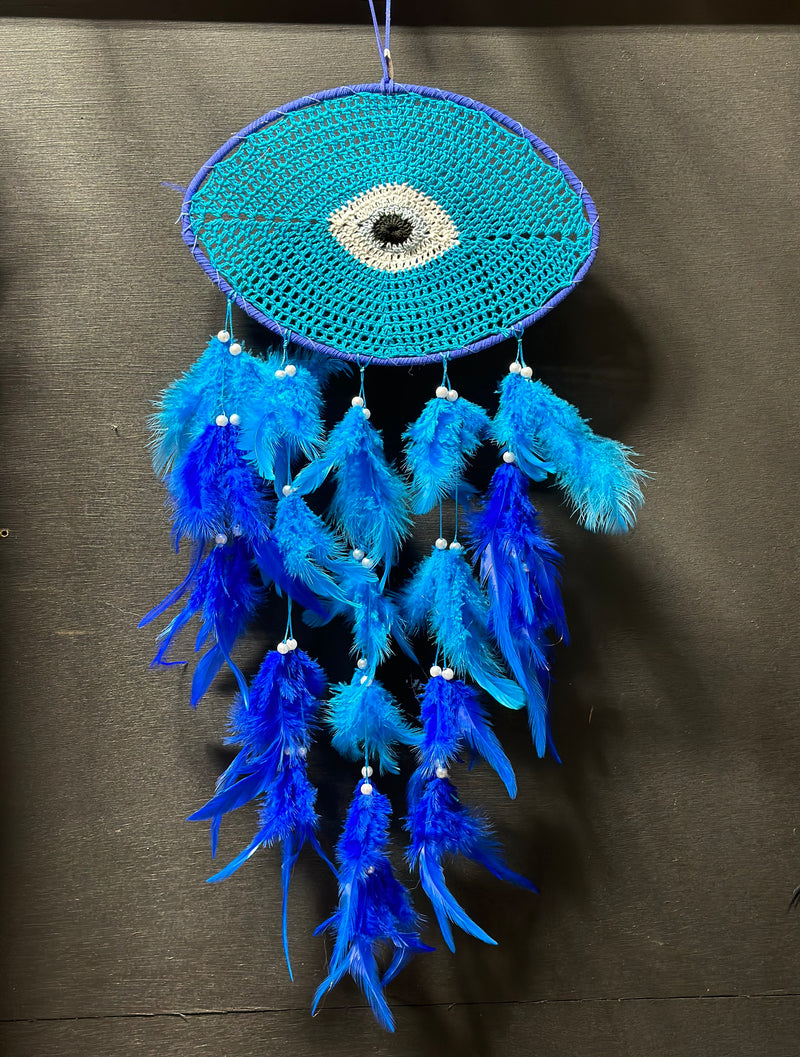 LIGHT BLUE EVIL EYE DREAMCATCHER