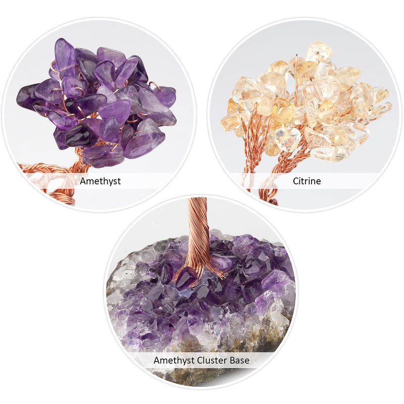 AMETHYST + CITRINE CRYSTAL TREE (STONE BASE)