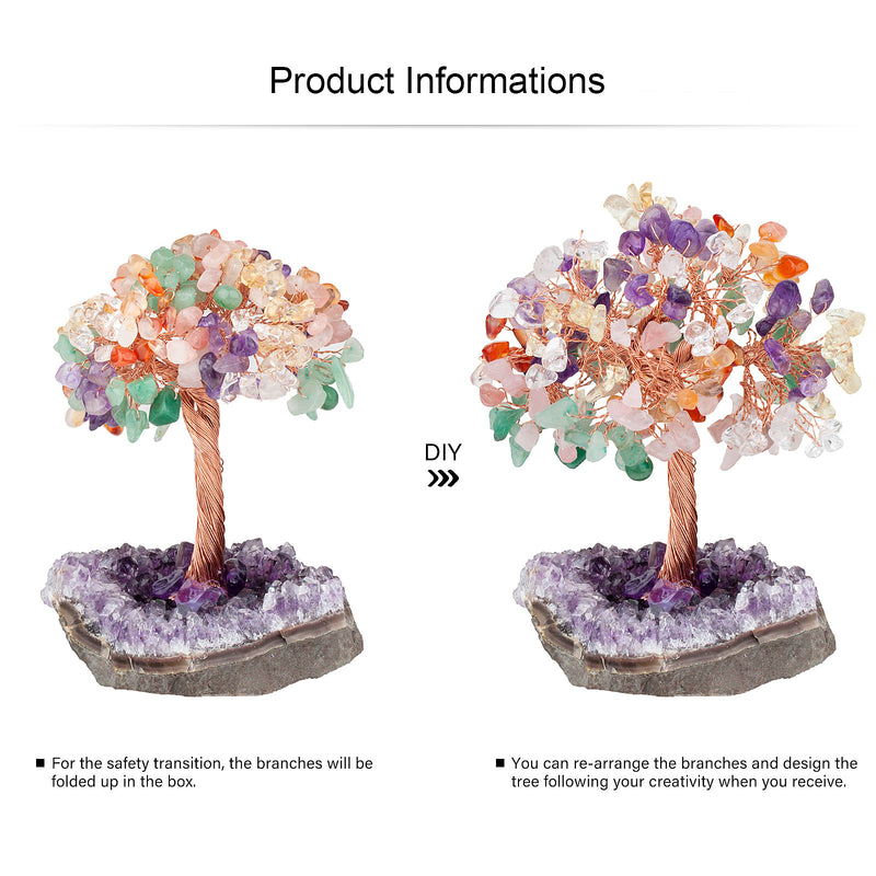 COLORFUL CRYSTAL TREE (STONE BASE)