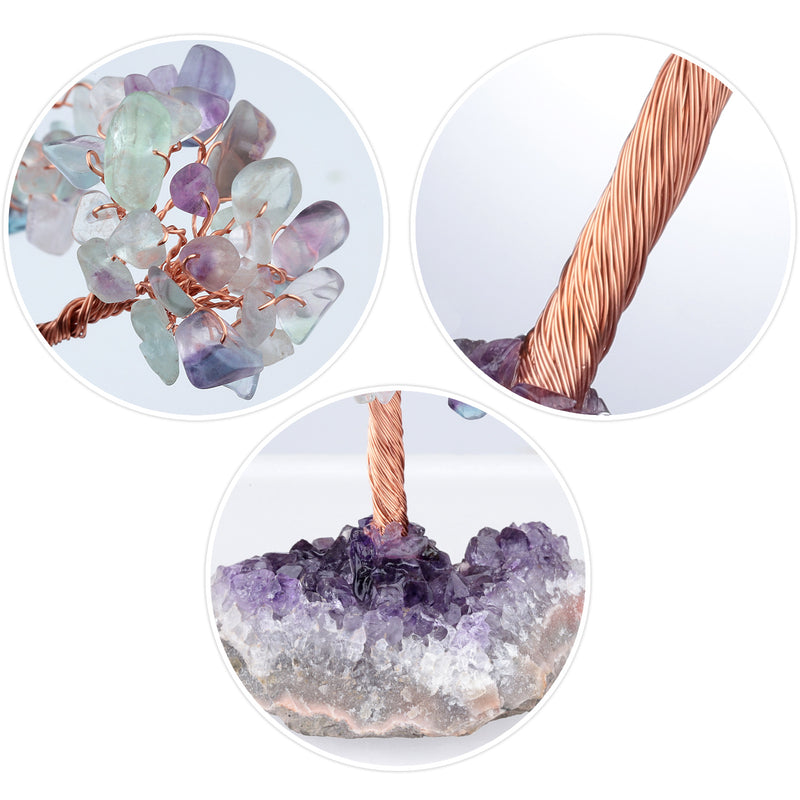FLUORITE CRYSTAL TREE (STONE BASE)