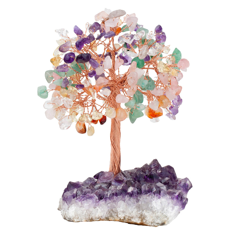 COLORFUL CRYSTAL TREE (STONE BASE)