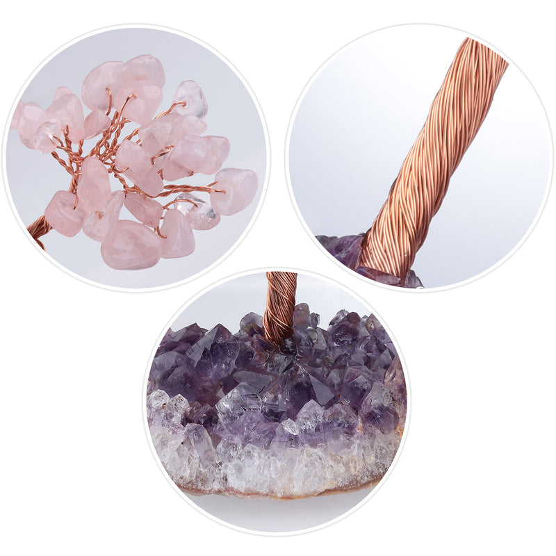 ROSE QUARTZ CRYSTAL TREE (STONE BASE)