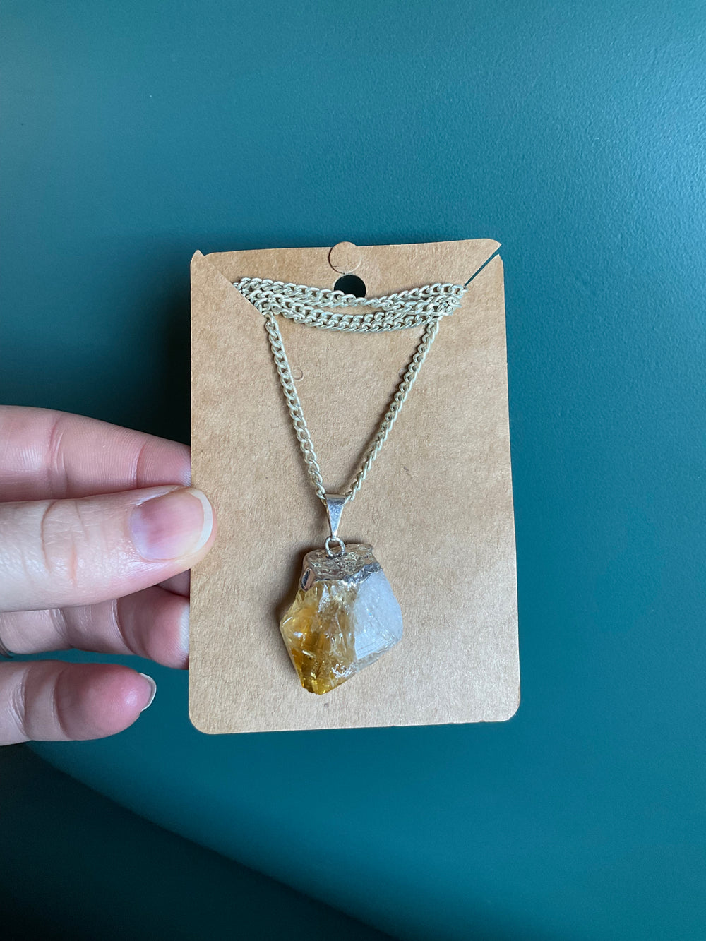 Citrine Rough Stone Necklace