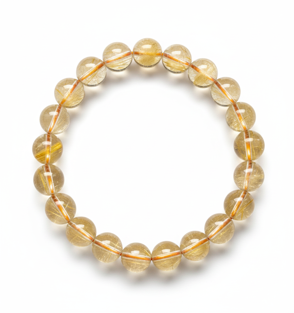 Natural Citrine Bead Bracelet (10mm)