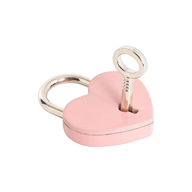 Love Heart Padlock with Key Pack 2 Pink