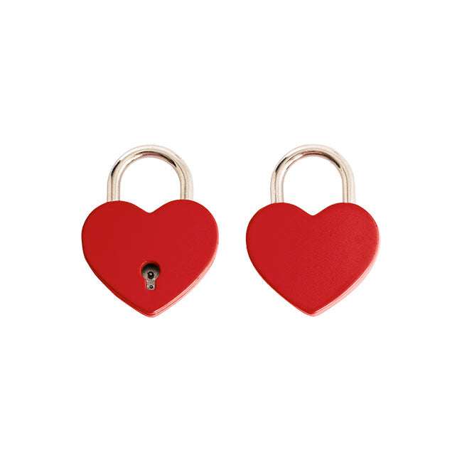 Love Heart Padlock with Key Pack 2 Red