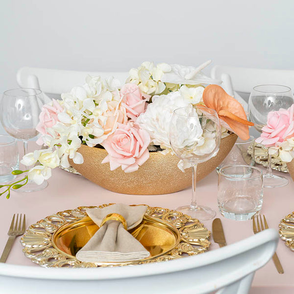 Large Oval Bowl Metallic Gold