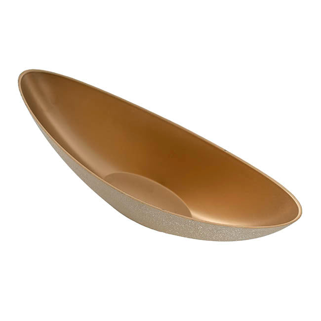 Large Oval Bowl Metallic Gold