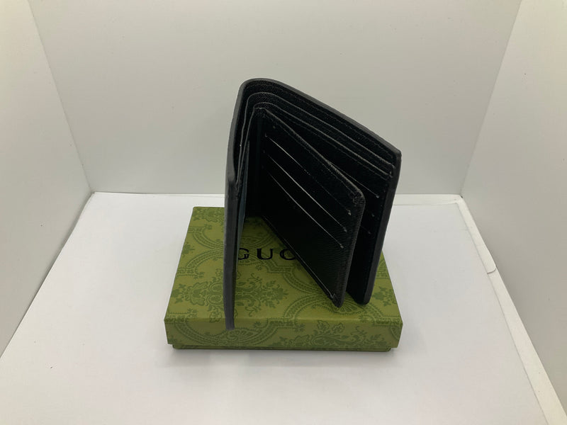 Gucci Men’s GG Embossed Black Leather Bifold Wallet