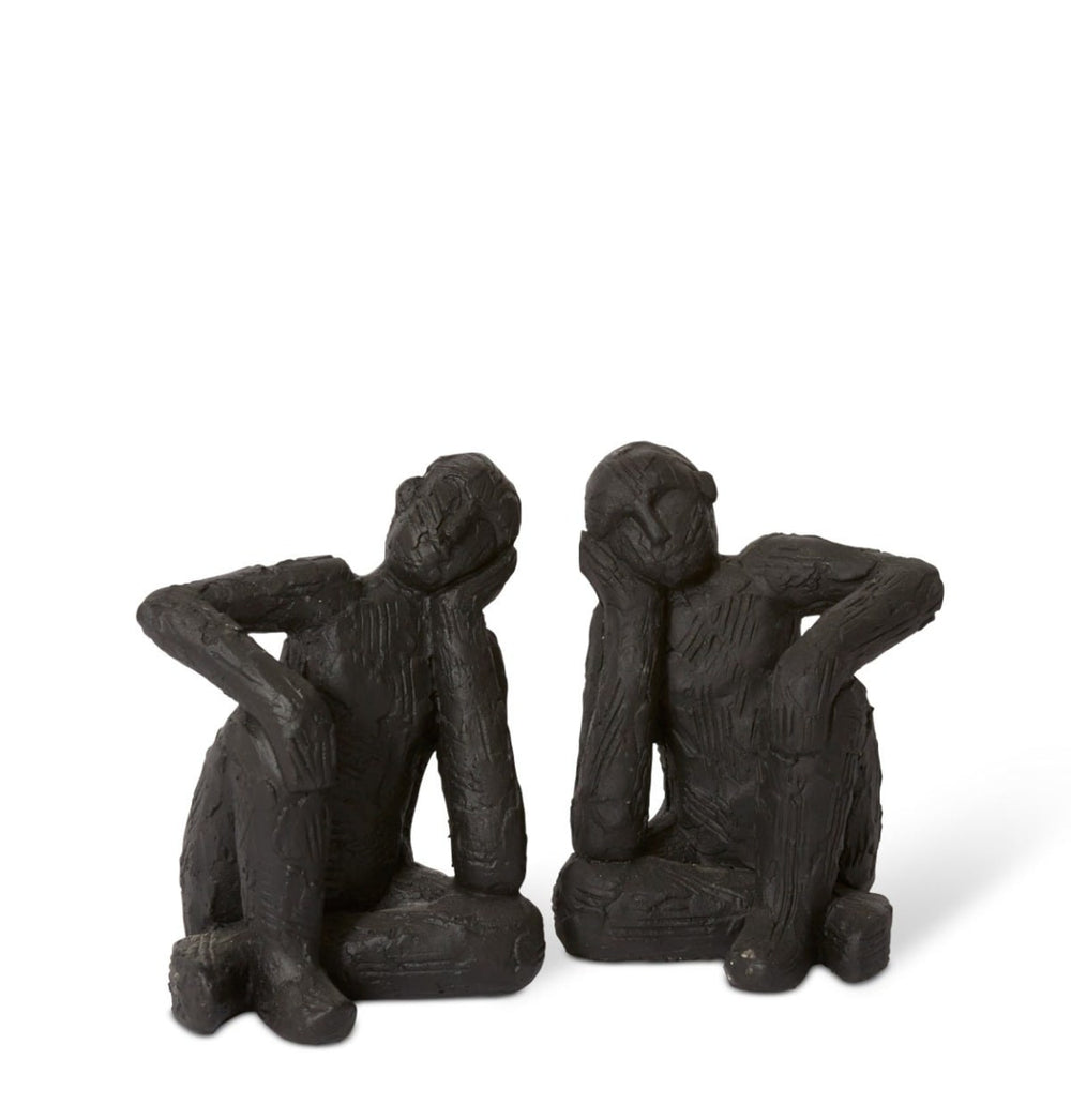 Thinking Man Bookends, Set of 2 (Black)