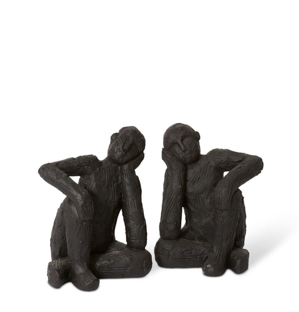 Thinking Man Bookends, Set of 2 (Black)