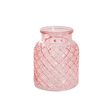 Light Pink Glass Ann Bottle Vase 14x16cm