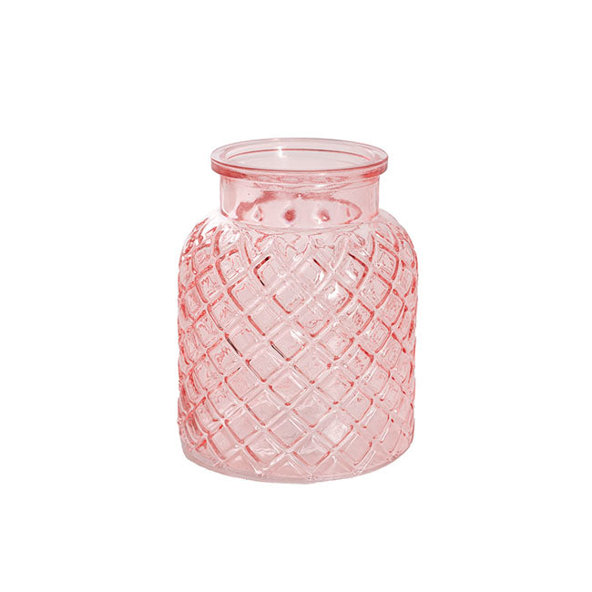 Light Pink Glass Ann Bottle Vase 14x16cm