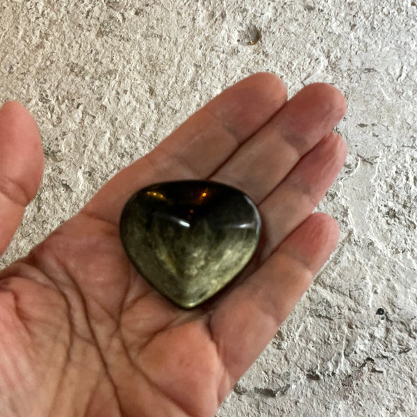 Gold Sheen Obsidian Heart