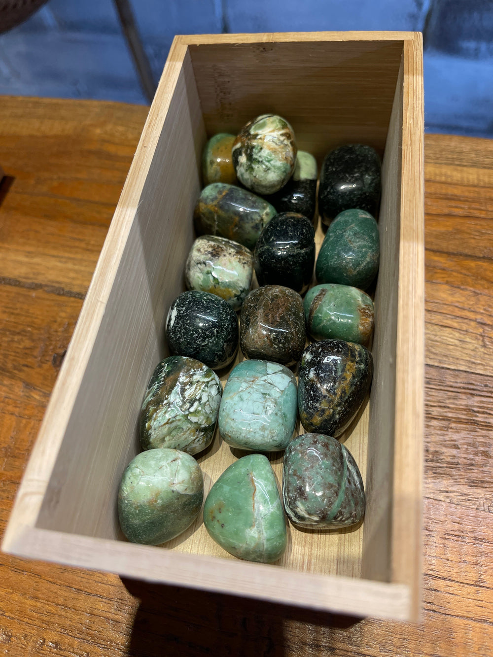 Emerald with Fuchsite Tumbled Stone