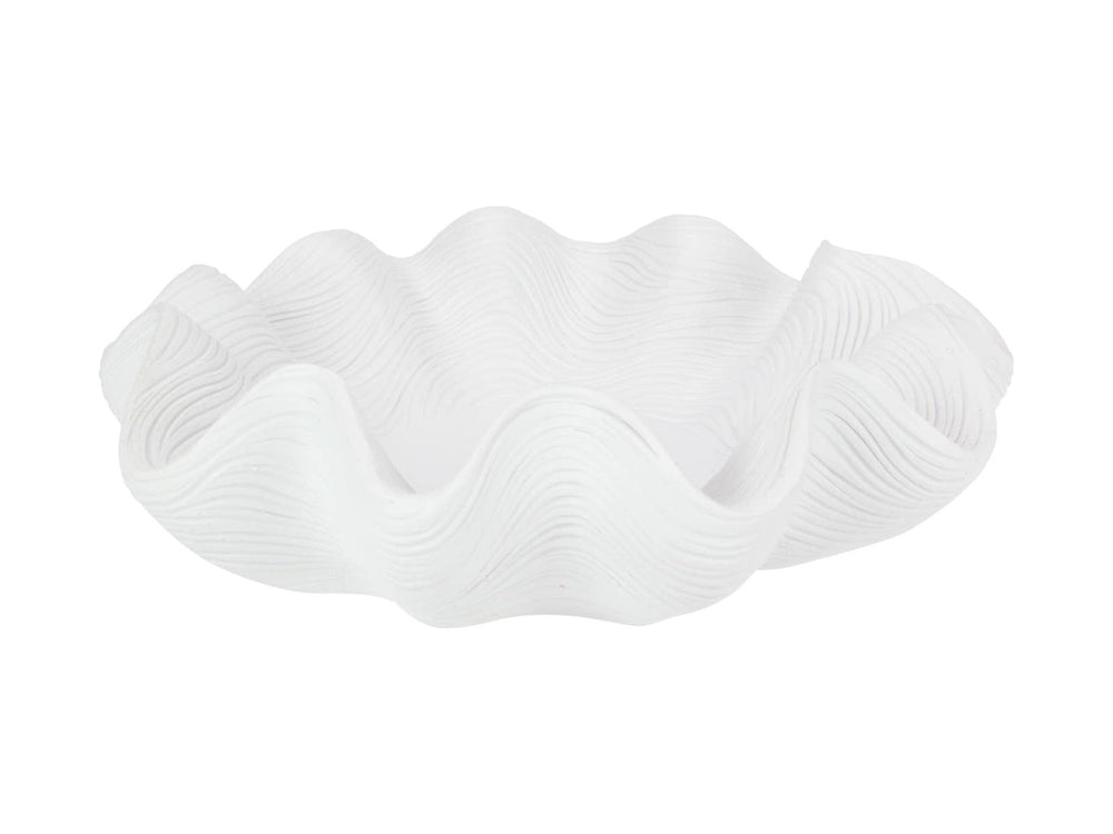 33cm White Décor Bowl Coral Finish