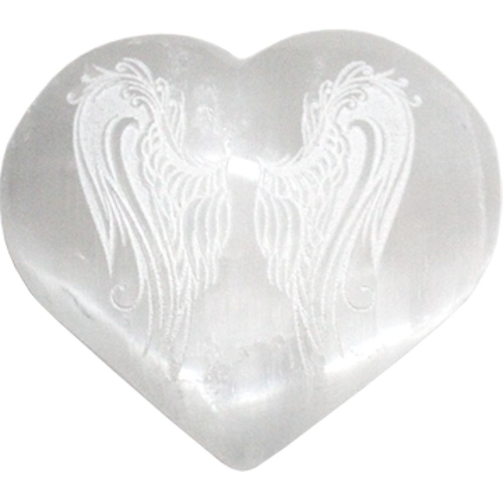 HEART SELENITE ANGEL WINGS