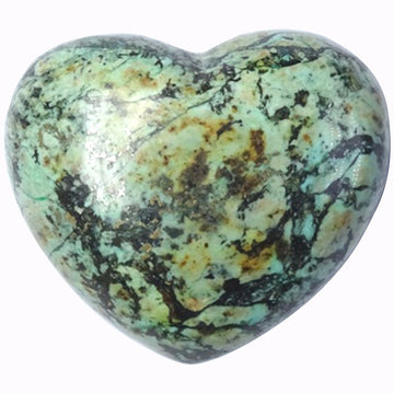 HEART - TURQUOISE AFRICAN PUFF