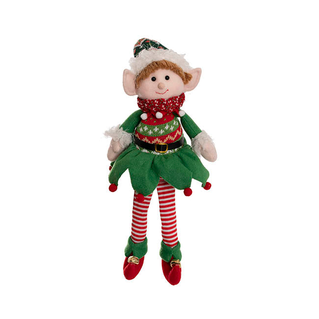 Sam Cheeky Christmas Elf Doll Red & Green