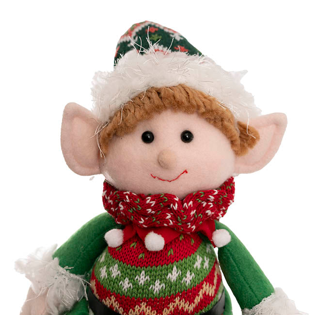 Sam Cheeky Christmas Elf Doll Red & Green