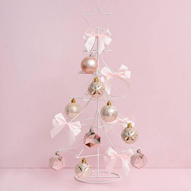 Metal Star Table Top Tree - White 30x60cmH