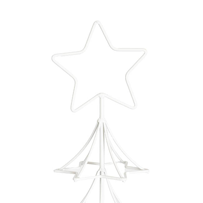 Metal Star Table Top Tree - White 30x60cmH