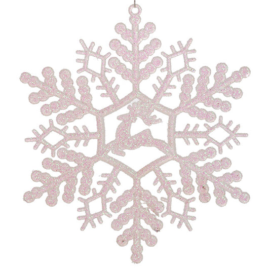 HANGING REINDEER SNOWFLAKE WHITE