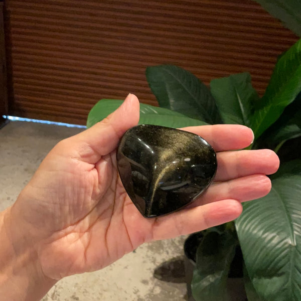 Gold Sheen Obsidian Heart