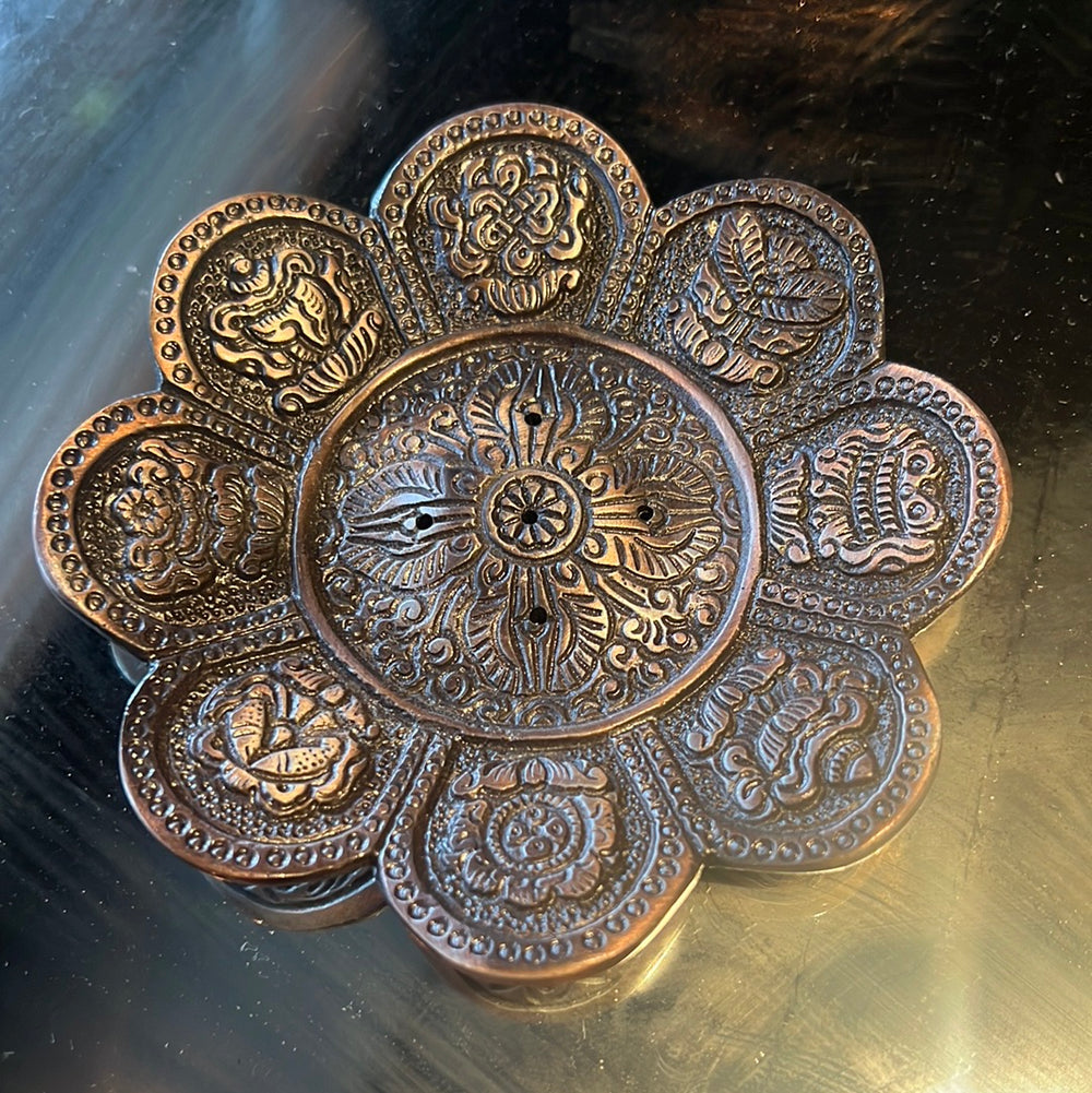 8 Auspicious Symbols Incense Burner Gold