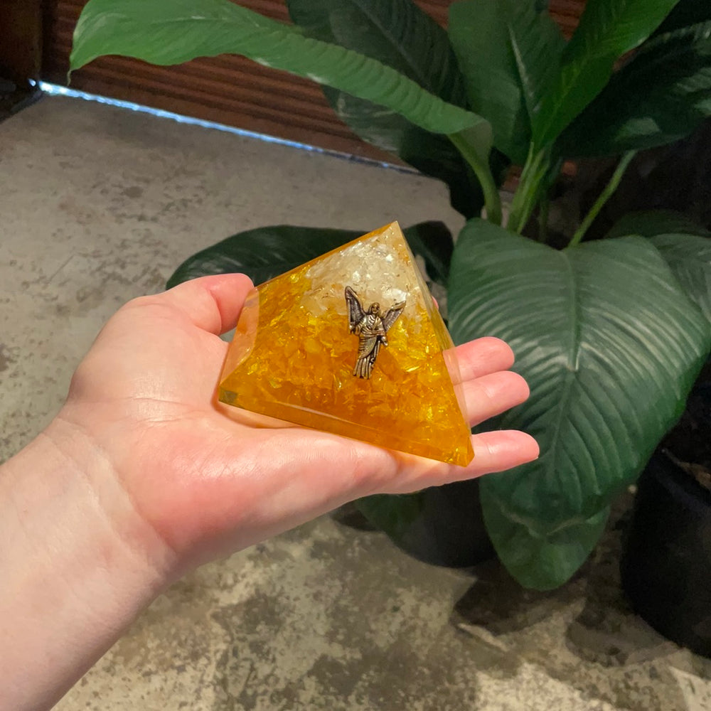 Citrine Orgone Pyramid with Angel