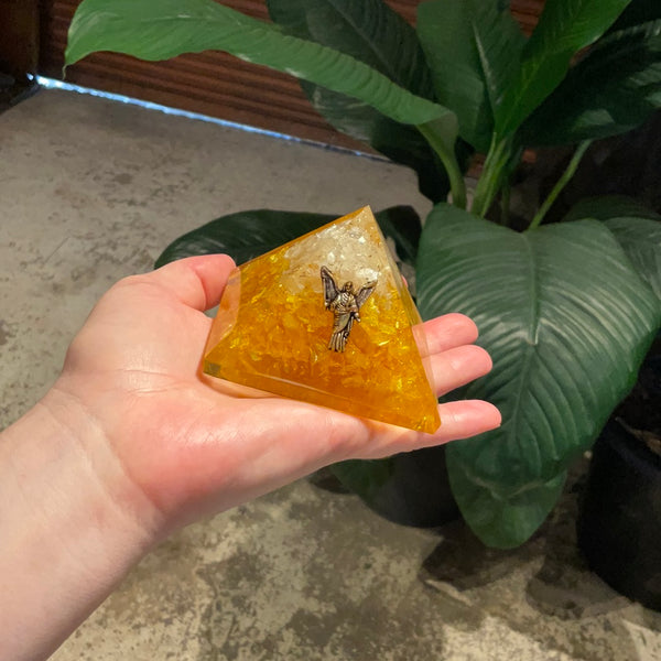 Citrine Orgone Pyramid with Angel