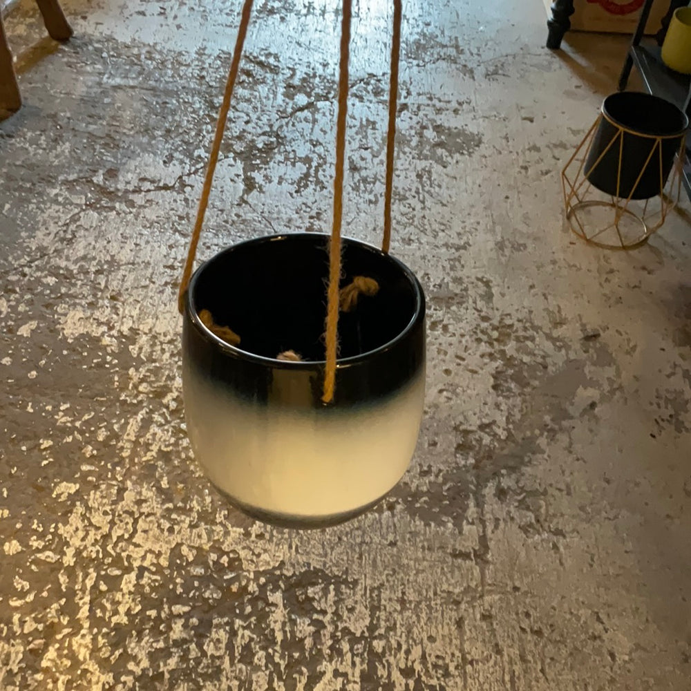 Ceramic Pot Planter in Indigo & White