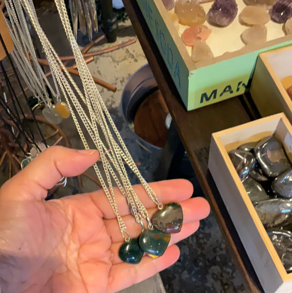 Natural Crystal Heart Necklace