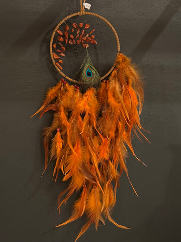 YELLOW FEATHER DREAMCATCHER