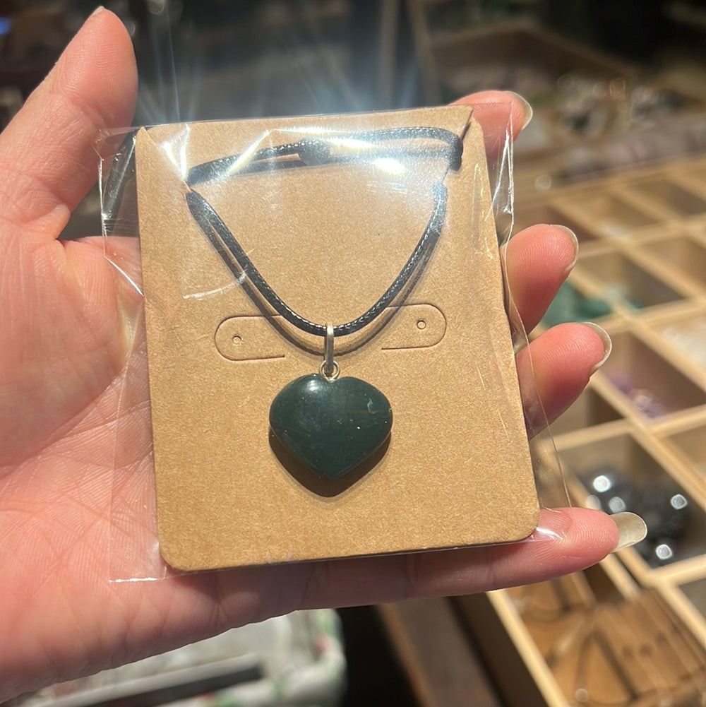 Natural Crystal Heart Necklace