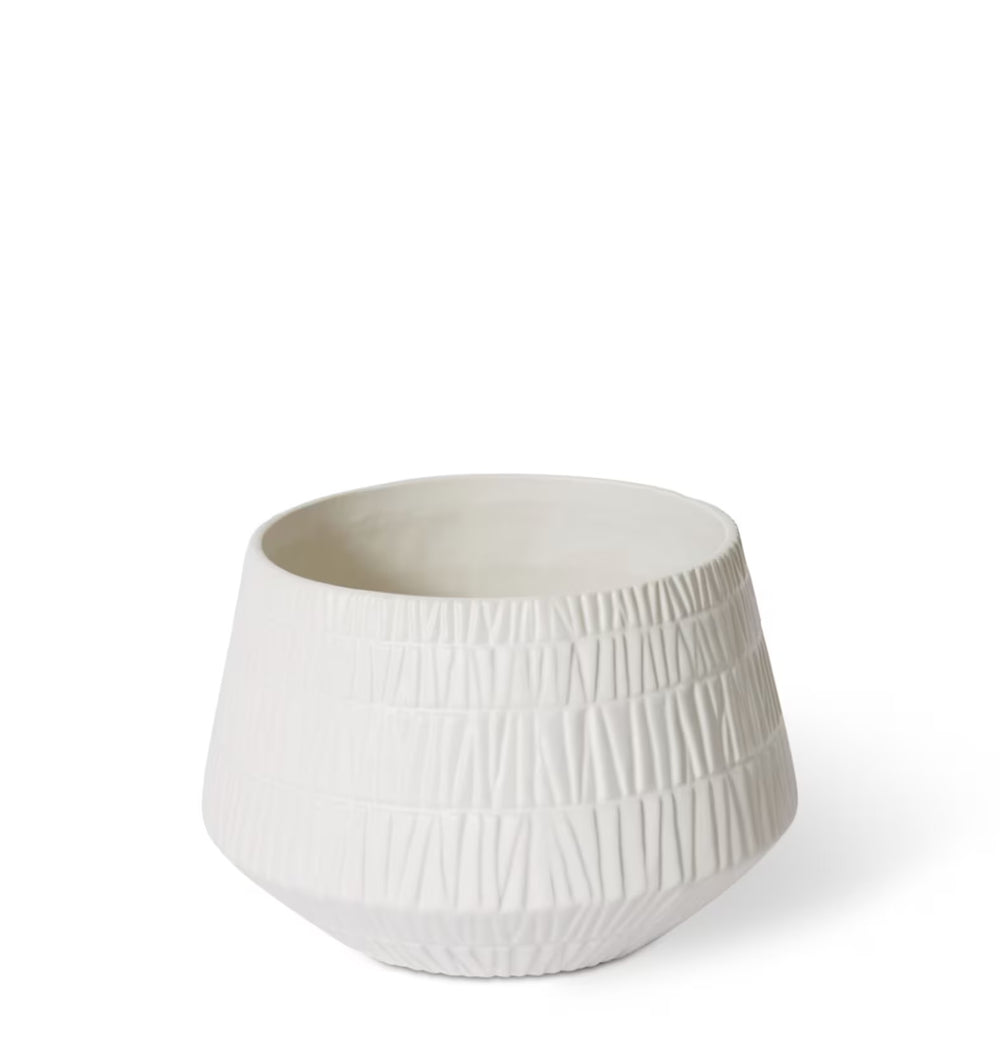 Ceramic Colton Pot Matt White 25x25x15cm