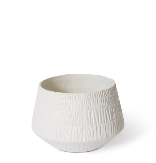 Ceramic Colton Pot Matt White 25x25x15cm