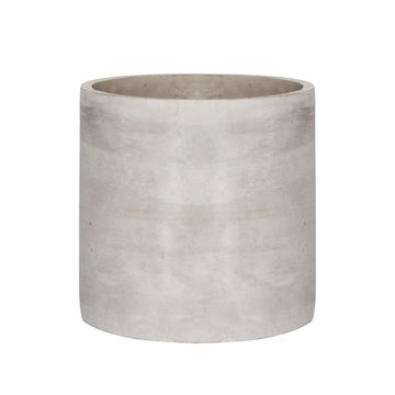 Cement Floral Cylinder Grey Drainage Hole