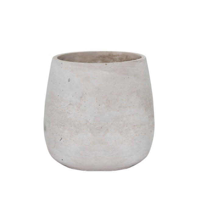 Cement Floral Egg Cup Round Pot Grey