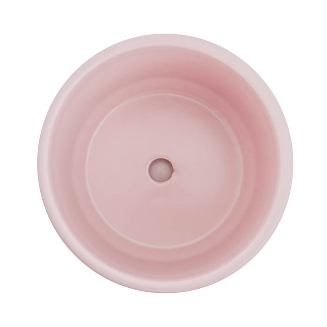 Ceramic Loreto Plant Pot & Plate Pink Sand