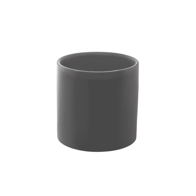 Ceramic Cylinder Pot Satin Matte Charcoal