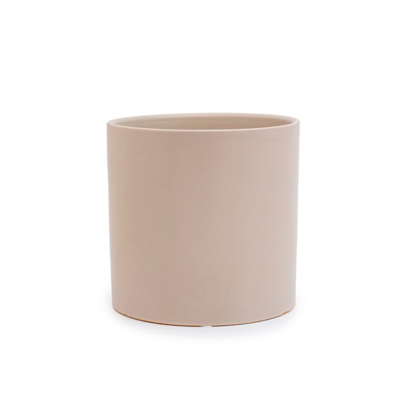 Ceramic Cylinder Dan Plant Pot Matte Light Grey