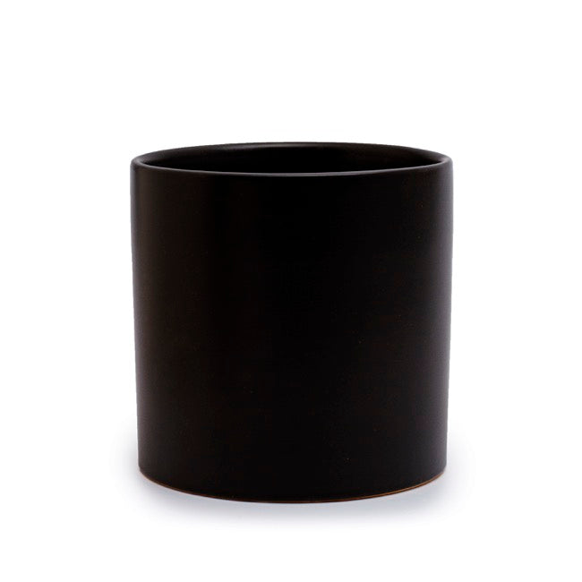 Ceramic Cylinder Dan Plant Pot Matte Black