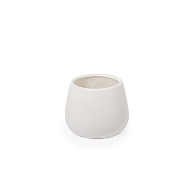 Ceramic Taron Belly Pot Matte White